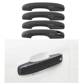 ushilife Exterior Door Handle Cover Trims Fit for 2024 2025 Ford Ranger XL XLT Lariat Raptor, 4 Pack Carbon Fiber Style Exterior Door Handle Covers Decoration (Without Keyless Entray System)