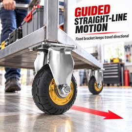 3/4-Inch Rubber Plate Caster Wheel, Swivel, Directional and Brake Options for Carts and Furniture