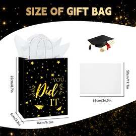 EVBEA 12 Pack Graduation Gift Bag with Handles and Tissue Paper, 2024 Large Reusable Graduation Party Favor Gifts Wrapping Bags for College High School Kindergarten