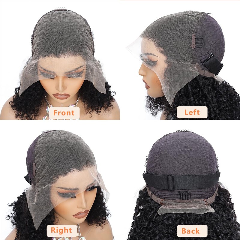 250% Density Kinky Curly Wig Human Hair 13X6 HD Lace