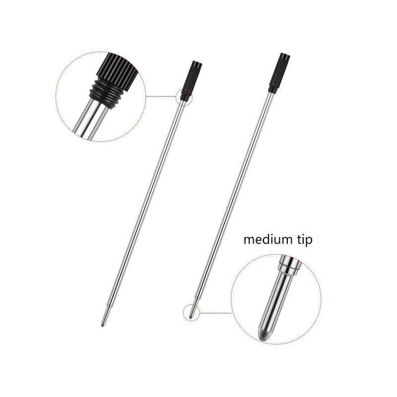 MengRan 4.5'' Ballpoint Ink Pen Refills for Twist Pens,1mm Medium