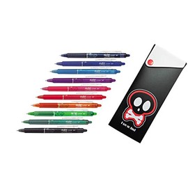 Pilot Frixion Ball Clicker 07 Rollerball Pen Erasable (10 Colours + Box)