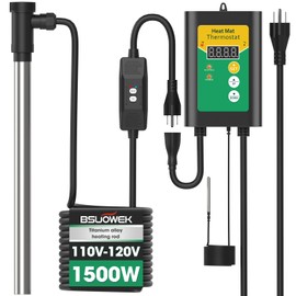 1500W Titanium Fully Submersible Portable Pool Immersion Water Heater, Waterproof Electric Hot Tub Heater with Thermostat & Leakage Protection, Fast Heat for Bathtubs, Baptistry, Bucket, Swimming Pool