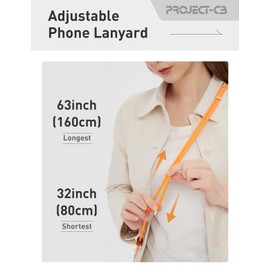 Project-cb Cell Phone Lanyard, Tether Tab, Crossbody Strap, Adjustable Neck Lanyard (Red-B)