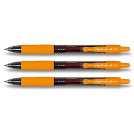 Pilot G2 Retractable Gel Pens, Orange, 3 Stifte
