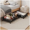YEEBONIX Under Bed Storage with Wheels, Foldable Pattern Carved Metal