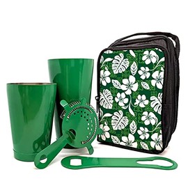 Bar Tote Set - Hawaiian Design - Green Bar Tools