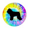 Bouvier de Flanders Dog Silhouette with Puppy Tie Dye Prints