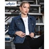 Argstar Women's Denim Jean Jackets Button Up Long Sleeve Basic