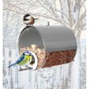 MeLiTec Stainless Steel Bird Feeder Station Barrels Silver/Black Colour Stainless