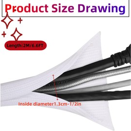 KLHCDUO Cable Protector Cable Wrap Cover,6.6 Ft (2m)- 1/2 Inch Inner Diameter Cable Organizer, Suitable for TV, Computer, Braided Wire Management, for Home and Office Use