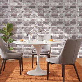 Commomy 10 Pcs 3D Brick Wall Panels -11.8"X11.8" Small Size Ultralight PVC Peel and Stick Brick Farmhouse DIY Self-Adhesive Wall Tile Faux Brick Paneling for Living Room,Bedroom,Kitchen,Fireplace