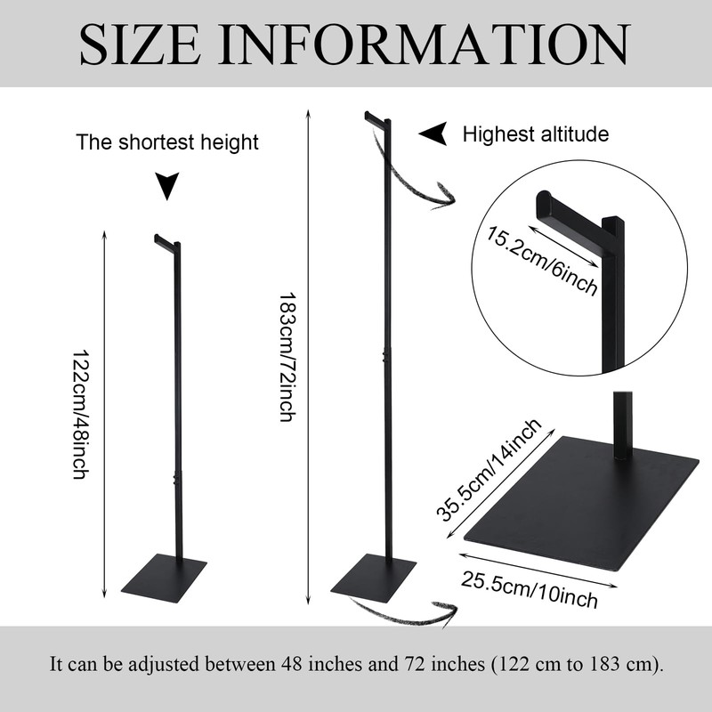 Marsui 1 Pcs Adjustable Clothing Display Rack Adjustable from 48"