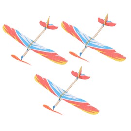 ibasenice Elastic Band Aeroplane 3 Pieces DIY Creative Plane Model Delicate Bird Design Aeroplane Model Rubber Band Powered Aeroplane Educational Toy (Random Pattern)