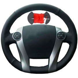 Microfiber Leather Car Steering Wheel Cover Anti-Slip Stitch Wheel Wrap Fit for Toyota Prius 30(XW30) 2009-2017 Aqua 2014 2015
