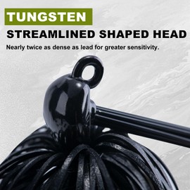 UNYLE Tungsten Swim Jigs for Bass Fishing,3/8oz Bass Jigs with Weed Guard,Tungsten Jig Head Bass Fishing Jigs,Silicone Skirts Flipping Jigs, Weedless Swim Jig Fishing Lure for Trout, Pike, Walleye