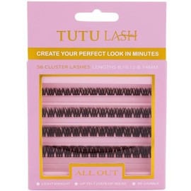 Tutu Lash Caramel Lashes Brown DIY Cluster Lashes ALL OUT 56 x cluster lashes self application easy to apply lashes lash cluster box re-usable vegan (All Out Brown Cluster Lashes)
