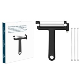 KITCHENDAO Adjustable Wire Cheese Slicer Cutter, 50% Stronger Wires with 2nd Gen Wire Fixing Mechanism, Replaceable Wire Cheese Cutter, Quick Replacement, Dishwasher Safe, with 3 Extra Wires