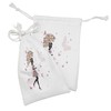 Ambesonne Feminine Fabric Pouch Set of 2, Girl with Floral