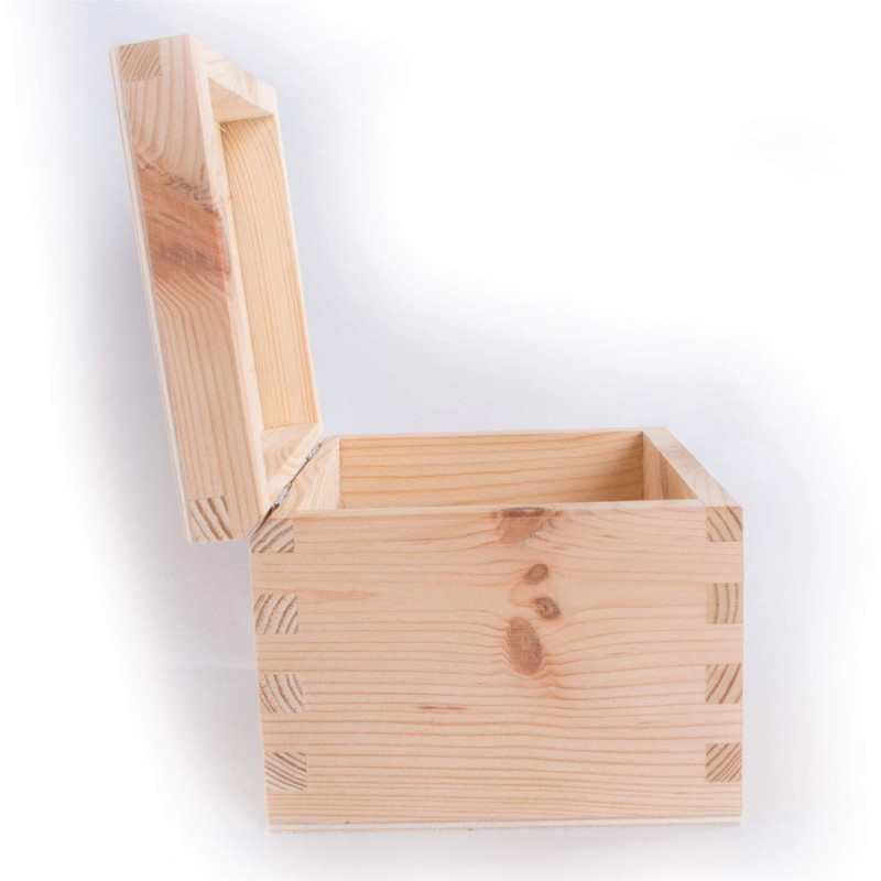 Small Rectangular Wooden Box with Lid | 14 x 12