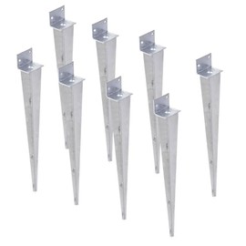 Aqbau® Impact Ground Sleeve L 40 x 500 Post Holder Impact Sleeve Hot-Dip Galvanised (Pack of 8)