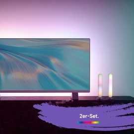 Müller-Licht WLAN Set of 2 LED Table Lamps, Digital RGB Technology and White Changeable, with Music Sensor, Controllable via TUYA App or Remote Control (Included)