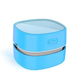 ODISTAR Desktop Vacuum cleaner,Mini table dust sweeper Energy Saving,High endurance up to 400 mins,Cordless&360º Rotatable Design for Cleaning Hairs,Crumbs,Computer Keyboard of kid gift(blue charging)