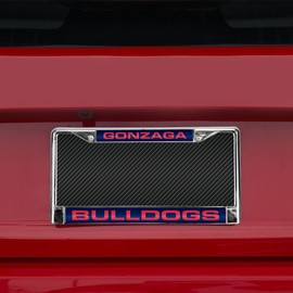 NCAA Rico Industries Gonzaga Bulldogs Standard Chrome Laser License Frame 12" x 6" Laser Cut Chrome Frame - Car/Truck/SUV Automobile Accessory