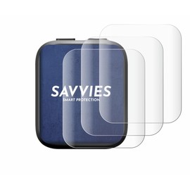 Savvies (4 Pack Full-Screen Protection Film compatible with Insta360 GPS preview remote Full Cover Screen Protector 3D Curved [Edge to Edge]