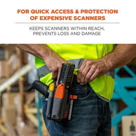 Ergodyne Squids 5541 Barcode Scanner Holster Pouch for Gun Grip Mobile Computers, Holder for Handheld Bar Code Scanners, Belt Clip Attachment Small