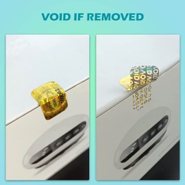 Anti-Counterfeit Labels, Hologram Labels, Luggage Tags, Tender Receipts, Leave Residue VOID Security Stickers (120 Pieces, Gold)