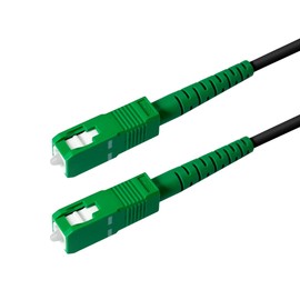 Phantom Cables: Singlemode Simplex SC/APC to SC/APC G657B3 Fiber Cable - 3mm Indoor/Outdoor OFNR (30ft - 10m, Black)