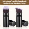 2PCS Retractable Makeup Brush, Travel Kabuki Powder Makeup Brush, Foundation