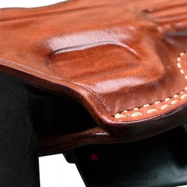 Masc Holster Leather Paddle Holster Fits, S&W PC M&P 9 Shield M2.0 Plus 9mm 4'' Barrel #1616# - R/H Draw & Brown Color