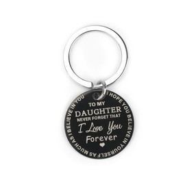 Daughter Keychain,To My Daughter Keychain,Inspirational Daughter Gifts from Mom,Birthday, Graduation, Christmas Gifts for Daughter, I Love You Keychain,Daughter Gifts,Daughter in Law Gifts