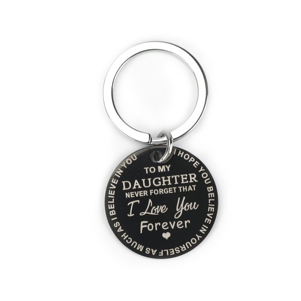 Daughter Keychain,To My Daughter Keychain,Inspirational Daughter Gifts from Mom,Birthday, Graduation,