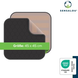 Sensalou Waterproof Chair Cushion 45 x 45 cm Black - Washable Seat Pad for Incontinence, Wheelchair Cushion, Chair Protection and Seat Protection, Oeko-Tex Tested