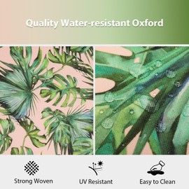 HOMELYSIAN Outdoor Chair Cushions Set of 4, 17 x 16 Inch Patio Chair Cushions for Outdoor Furniture, Water Resistant Outdoor Patio Chair Cushions with Non-Slip Ties(Tropical Rainforests)