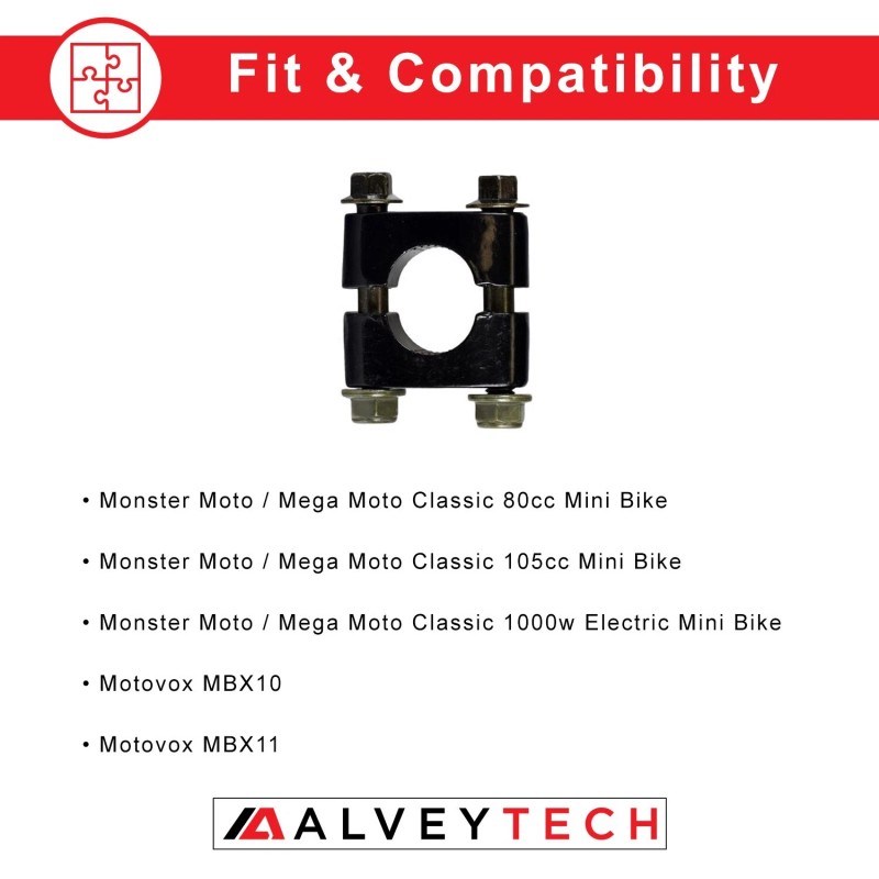 AlveyTech Handlebar Risers for the Coleman RB100, Motovox MBX10, &
