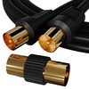 ConnectingU Black 5m TV Aerial Cable Male to Male with