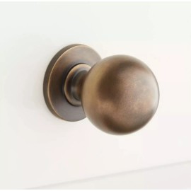 Signature Hardware 1" Rodino Solid Brass Round Cabinet Knob - Antique Brass