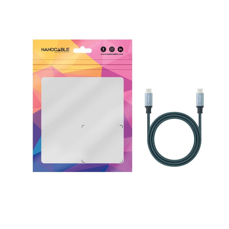 Nanocable 10.01.4102-COMB - USB 3.1 Gen2 10Gbps 5A, 4K/60Hz, USB-C/M-USB-C/M,