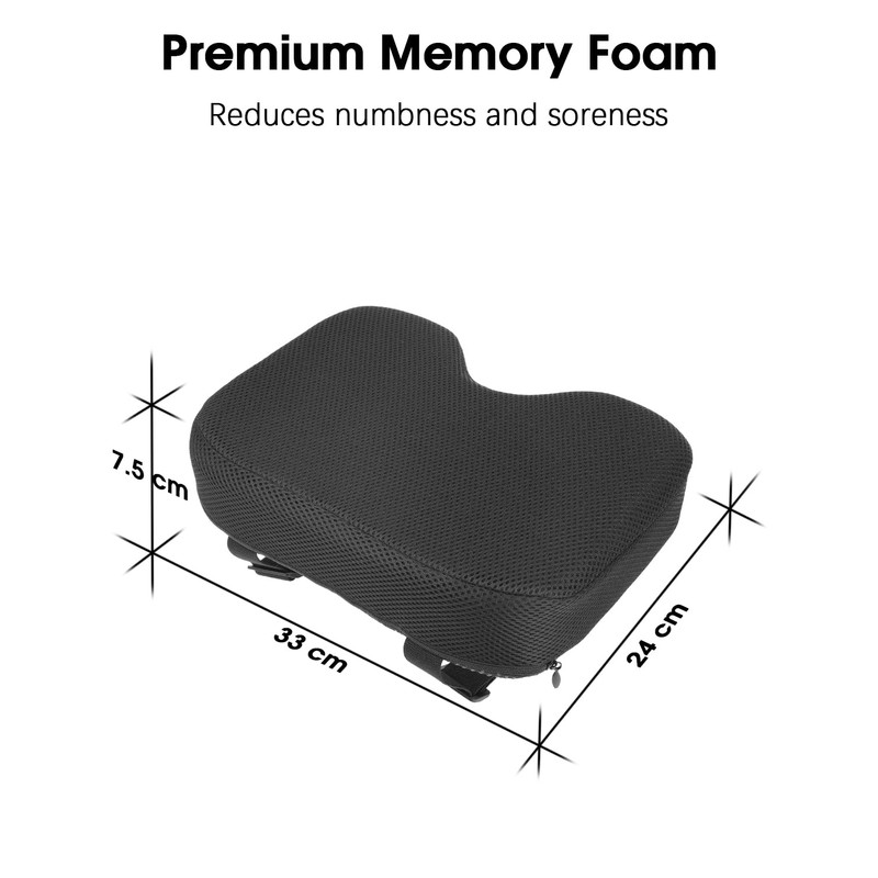 Rowing Machine Seat Cushion, Memory Foam Pad with Anti-Slip Straps