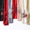 ANMIDA Women's Silk Stole, Large Scarf, Shawl, Silk Embroidery, Floral