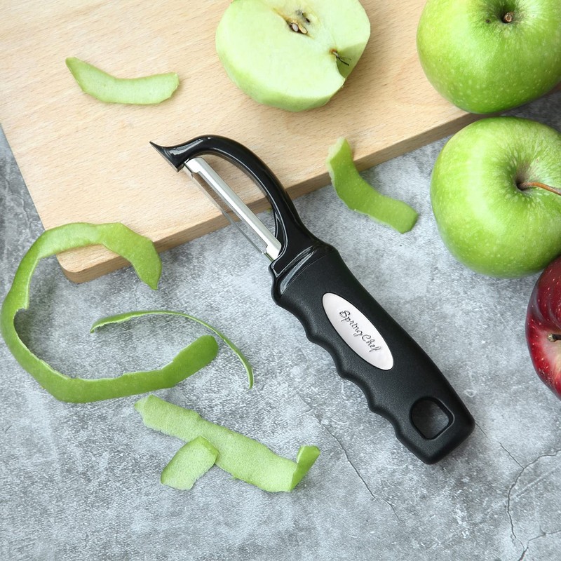 Spring Chef Premium Swivel Vegetable Peeler, Soft Grip Handle and