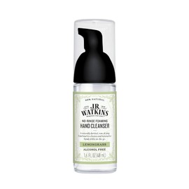 J.R. Watkins No-Rinse Foaming Hand Cleanser – Hand Soap in Pump Dispenser – Bathroom & Kitchen Foam Cleaner – All Natural, Alcohol Free, Lemongrass, 1.6 fl. Oz., Single