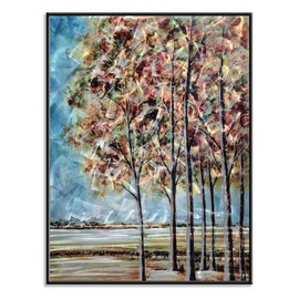 Yihui Arts Tree Aluminum Wall Art - Exquisite 3D Vertical Abstract Forest Metal Landscape Sculpture for Home Accent