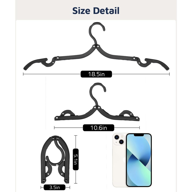 10 Pcs Travel Hangers, Cruise Ship Essentials Travel Essentials, Portable
