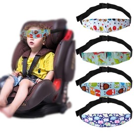 YSLSLOO 4 Pieces Baby Head Support for Car,Head Support Straps Car Seat Head Holder Sleeping Headrest Band with Adjustable Buckle Universal Car Accessories for Kids,Toddler