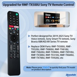 Upgraded for RMF-TX500U Sony TV Voice Remote Control, Fit for 2019-2025 Sony Smart Bravia XBR/KD/XR Series TV, More Stable & Durable, Easy to Pair